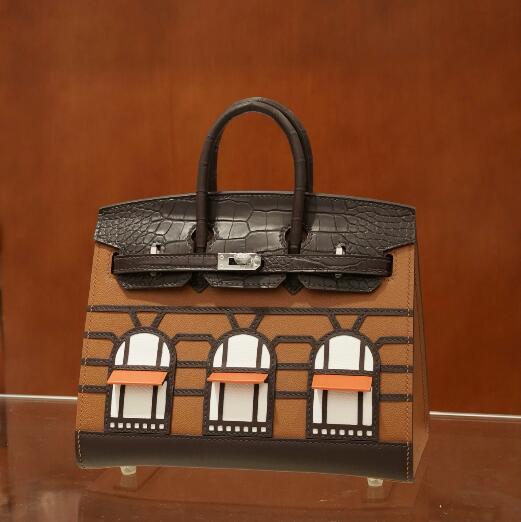 【エルメス HERMES】バーキン フォーブル 20  ゴールド エベンヌ ブリュレ シルバー金具（100％手縫）